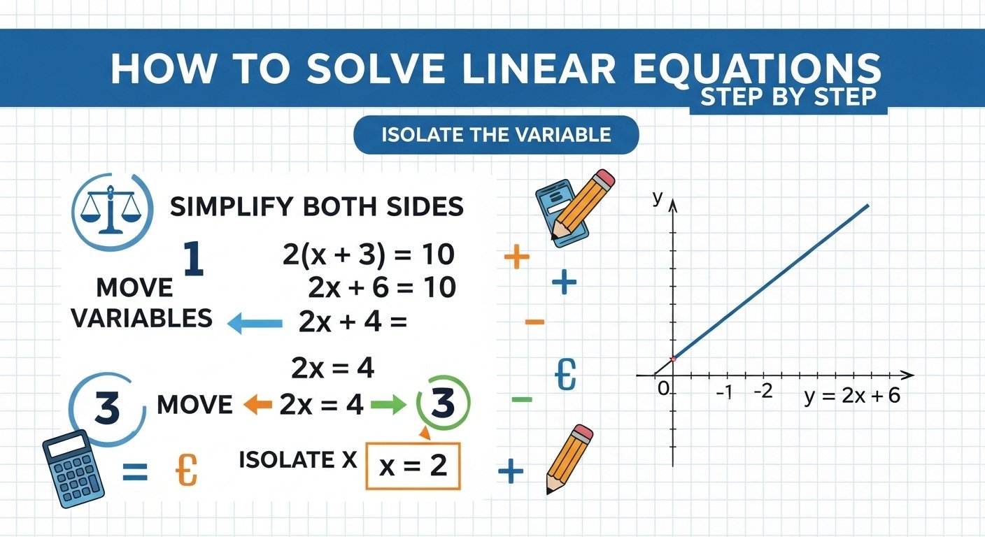 How to Solve Linear Equations Step by Step