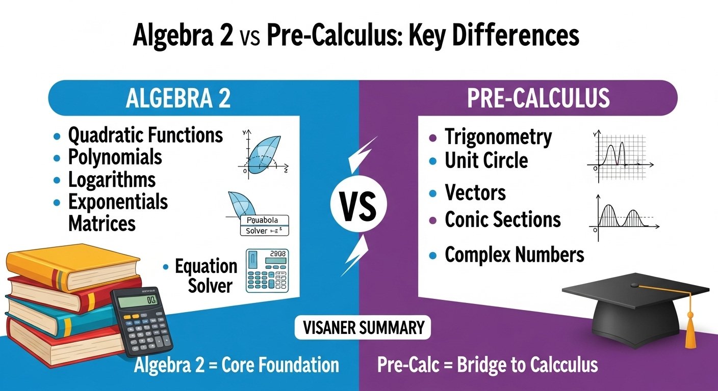 Algebra 2 vs Pre-Calculus: Key Differences